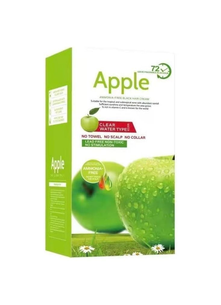 Apple Ammonia-Free Black Hair Cream, Clear Water Type Formula, No Towel No Stain Hair Coloring Solution - Image 1